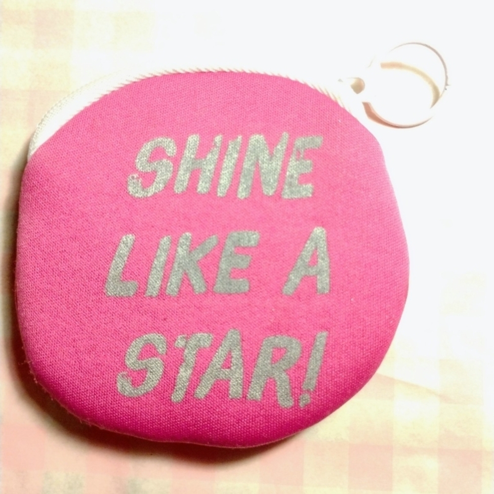 Justice Pink Coin Purse with Silver Text